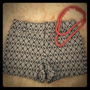 LOFT Blue & White Print Shorts